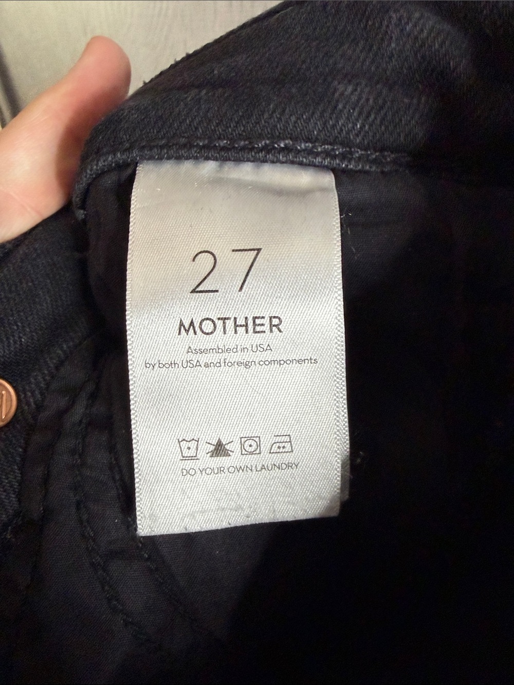 MOTHER Black Washed Wide-Leg Flare Jeans - Picture 7 of 9